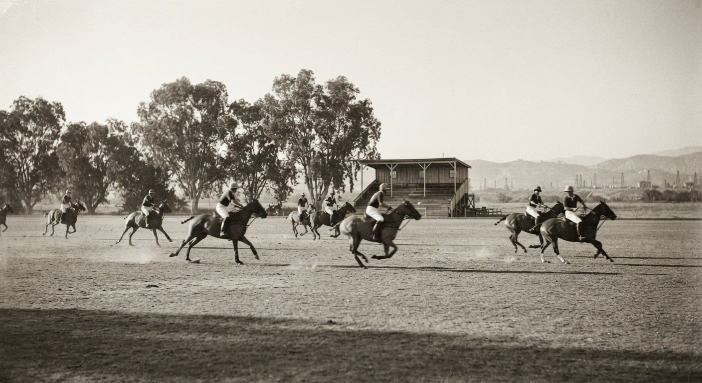 An illustrative recreation of early twentieth-century polo in Los Angeles.